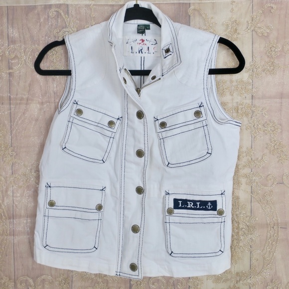 RALPH LAUREN Light Wash Denim Vest - Picture 1 of 4